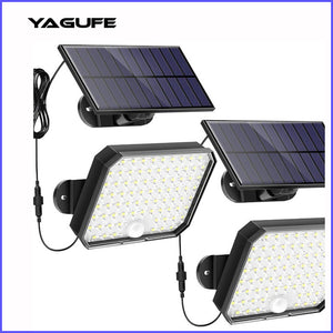 YAGUFE Solar three head wall light, Quick Charge Solar Motion Deck Lights Outdoor LEDs High Brightness, Larger Built-in Tempered Glass Solar Panel YGF-TD033