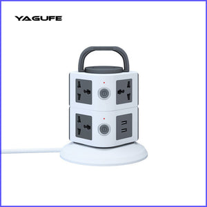 YAGUFE 612KUT Power Strip Surge Protector Electric Plug Wall Mount Extension Cord with Multiple Outlets Charging Station Overload Protection for Home Dorm