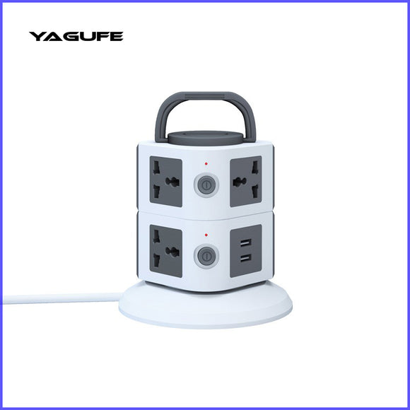 YAGUFE 612KUT Power Strip Surge Protector Electric Plug Wall Mount Extension Cord with Multiple Outlets Charging Station Overload Protection for Home Dorm