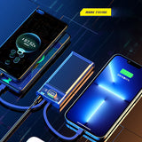 Fast Charging 22.5w Power Bank 20000mAh Portable Charger with Built in 2 Cables with LED Display Flashlight Phone Charger Power Bank Battery Pack