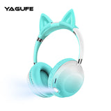 Detachable Cat Ear  Bluetooth Headphones Cat Ear Wireless Kitty Headphones For Kids and Girls Headphone with RGB Light K62