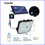 YAGUFE Solar three head wall light, Quick Charge Solar Motion Deck Lights Outdoor LEDs High Brightness, Larger Built-in Tempered Glass Solar Panel YGF-TBD065