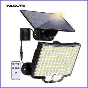 YAGUFE Solar three head wall light, Quick Charge Solar Motion Deck Lights Outdoor LEDs High Brightness, Larger Built-in Tempered Glass Solar Panel YGF-TBD039