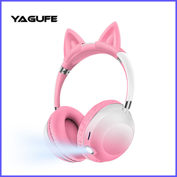 Detachable Cat Ear  Bluetooth Headphones Cat Ear Wireless Kitty Headphones For Kids and Girls Headphone with RGB Light K62