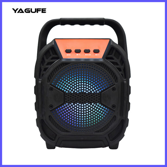 YAGUFE BT6119 Bluetooth Speaker,Night Light Changing Wireless Speaker,Portable Wireless Bluetooth Speaker 7 Color LED Themes Supports USB/TF/FM/Bluetooth/LED seven color lights/TWS/ Microphone function (6.5 head microphone)